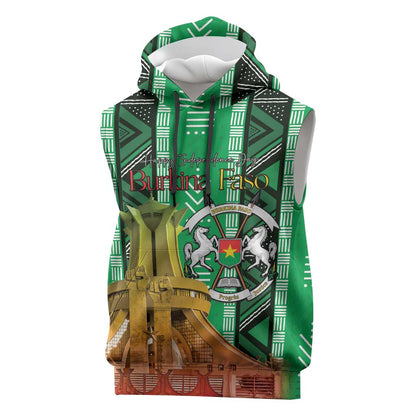 Burkina Faso Martyrs Day Personalized Sleeveless Hoodie Monument des Heros Nationaux - African Pride