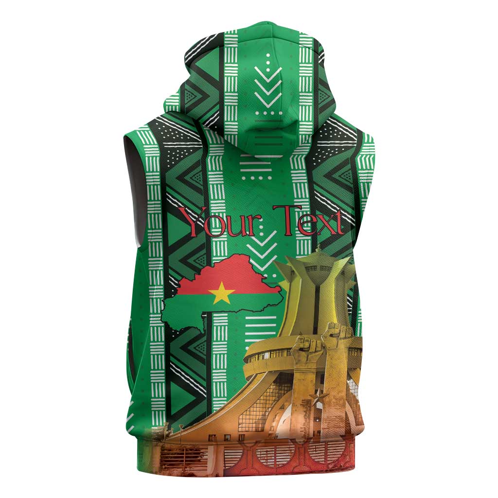 Burkina Faso Martyrs Day Personalized Sleeveless Hoodie Monument des Heros Nationaux - African Pride
