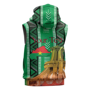 Burkina Faso Martyrs Day Personalized Sleeveless Zip Hoodie Monument des Heros Nationaux - African Pride
