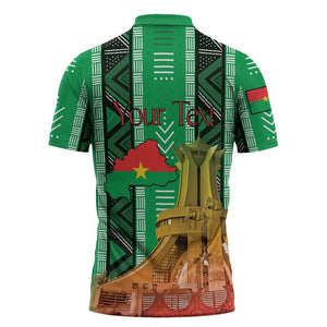 Personalized Burkina Faso Martyrs Day Zipper Polo Shirt Monument des Heros Nationaux