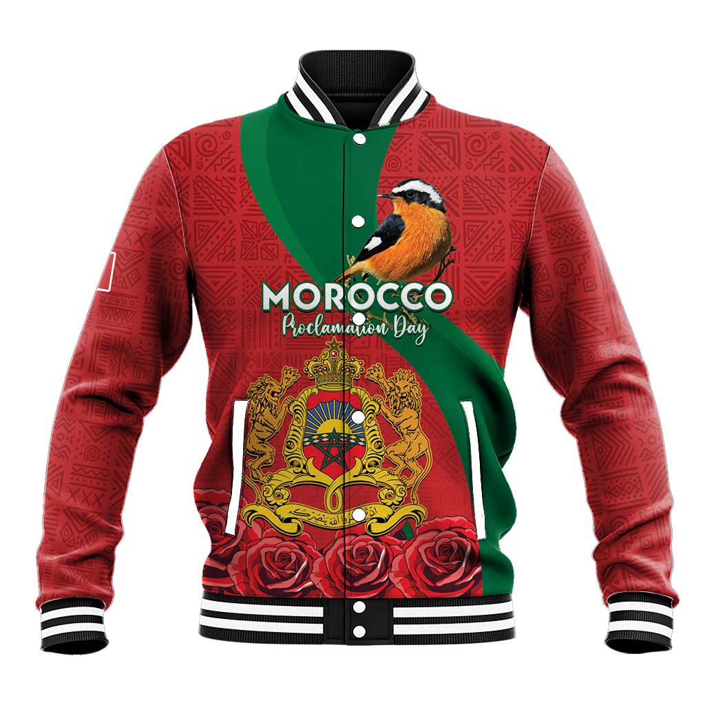 Personalised Afro Morocco Baseball Jacket Happy Proclamation Day - African Pattern