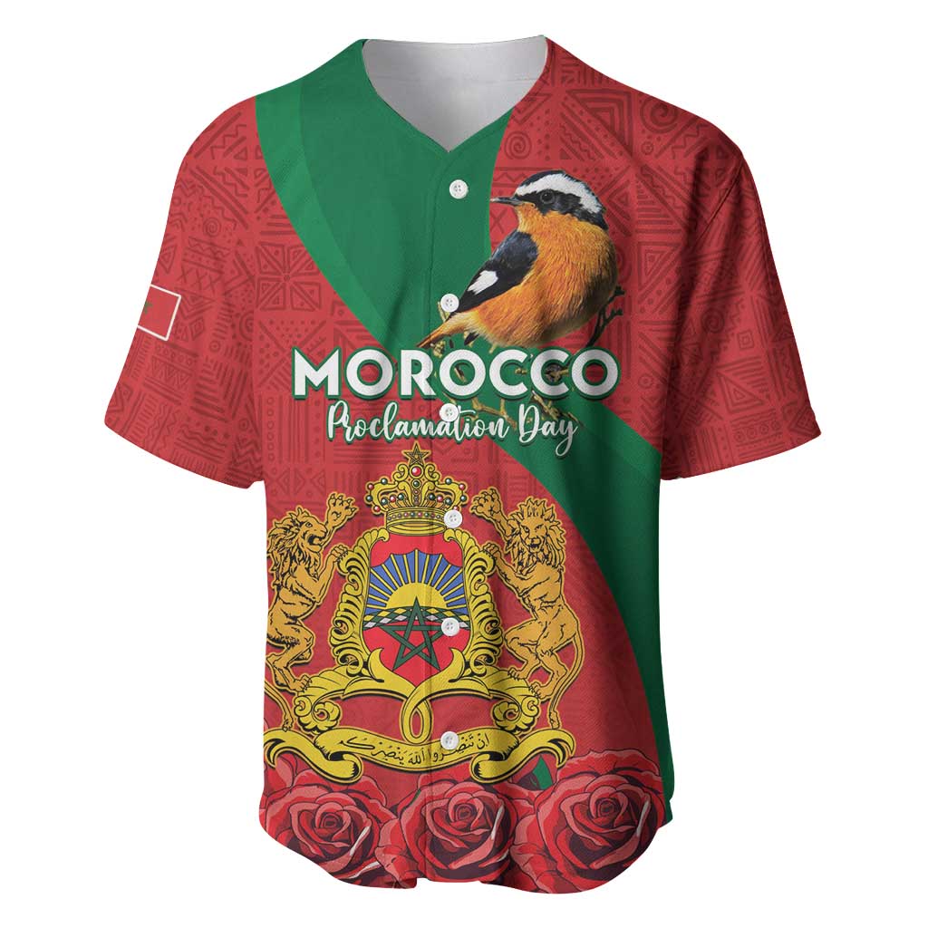 Personalised Afro Morocco Baseball Jersey Happy Proclamation Day - African Pattern