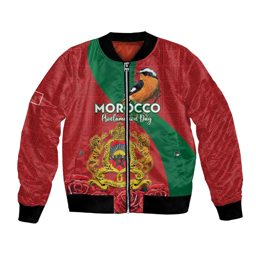 Personalised Afro Morocco Bomber Jacket Happy Proclamation Day - African Pattern