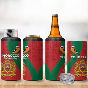 Personalised Afro Morocco 4 in 1 Can Cooler Tumbler Happy Proclamation Day - African Pattern