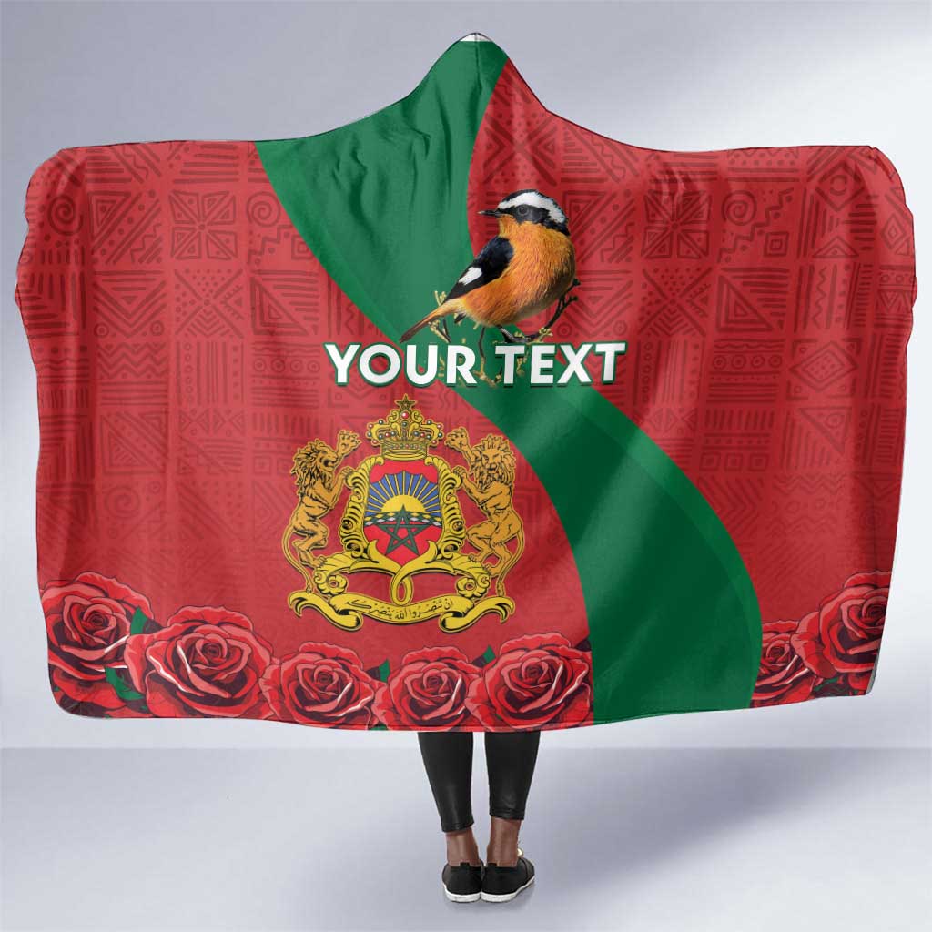 Personalised Afro Morocco Hooded Blanket Happy Proclamation Day - African Pattern