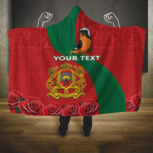 Personalised Afro Morocco Hooded Blanket Happy Proclamation Day - African Pattern