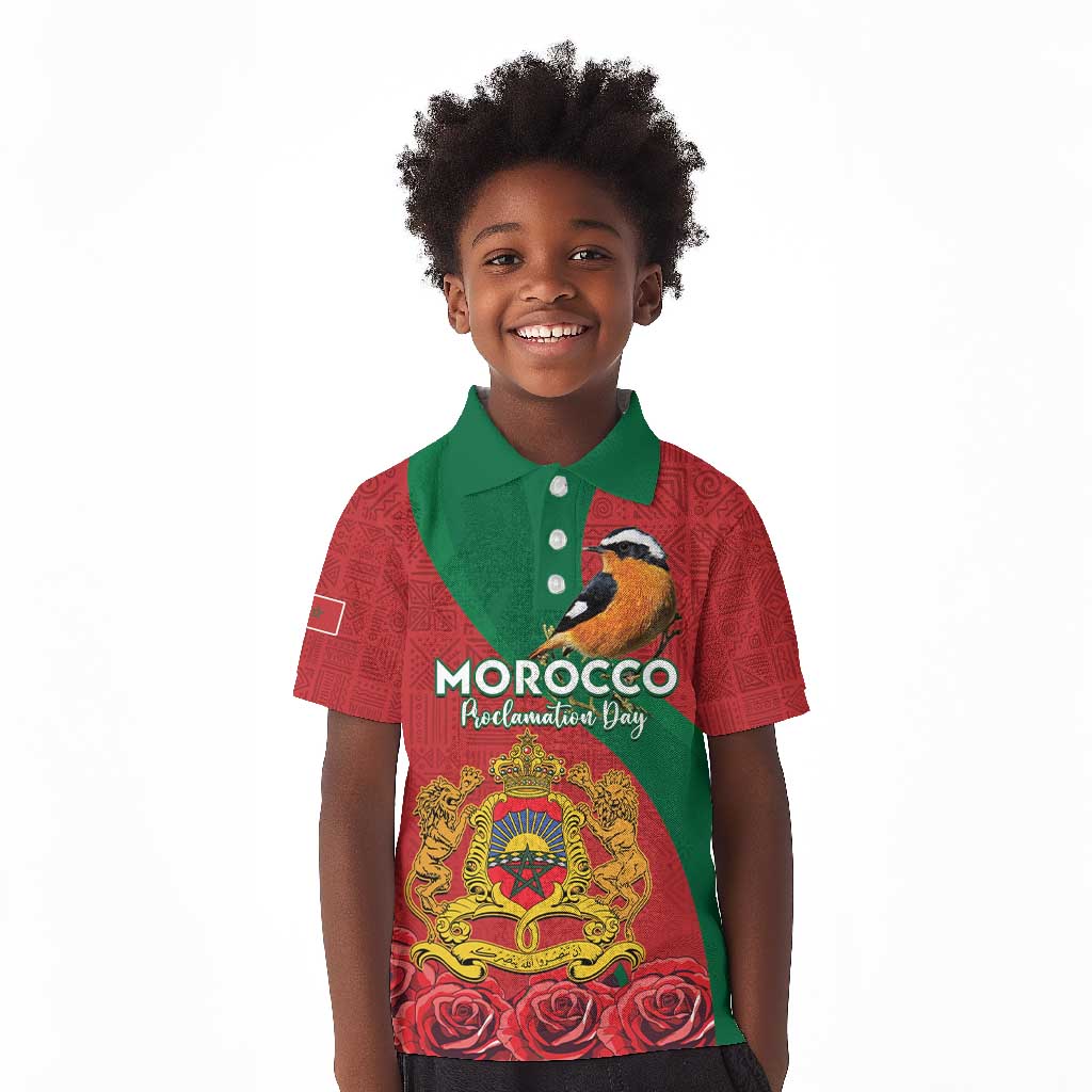 Personalised Afro Morocco Kid Polo Shirt Happy Proclamation Day - African Pattern