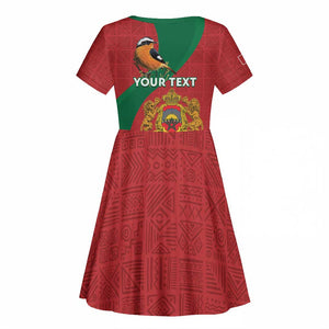 Personalised Afro Morocco Kid Short Sleeve Dress Happy Proclamation Day - African Pattern