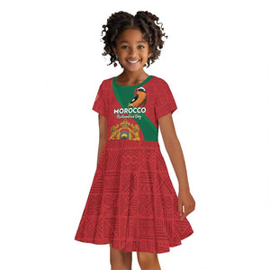 Personalised Afro Morocco Kid Short Sleeve Dress Happy Proclamation Day - African Pattern