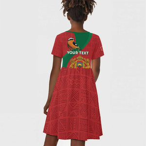 Personalised Afro Morocco Kid Short Sleeve Dress Happy Proclamation Day - African Pattern