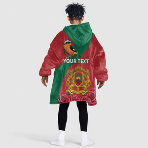 Personalised Afro Morocco Kid Wearable Blanket Hoodie Happy Proclamation Day - African Pattern