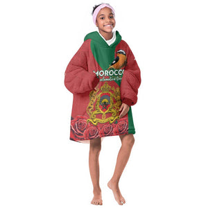 Personalised Afro Morocco Kid Wearable Blanket Hoodie Happy Proclamation Day - African Pattern