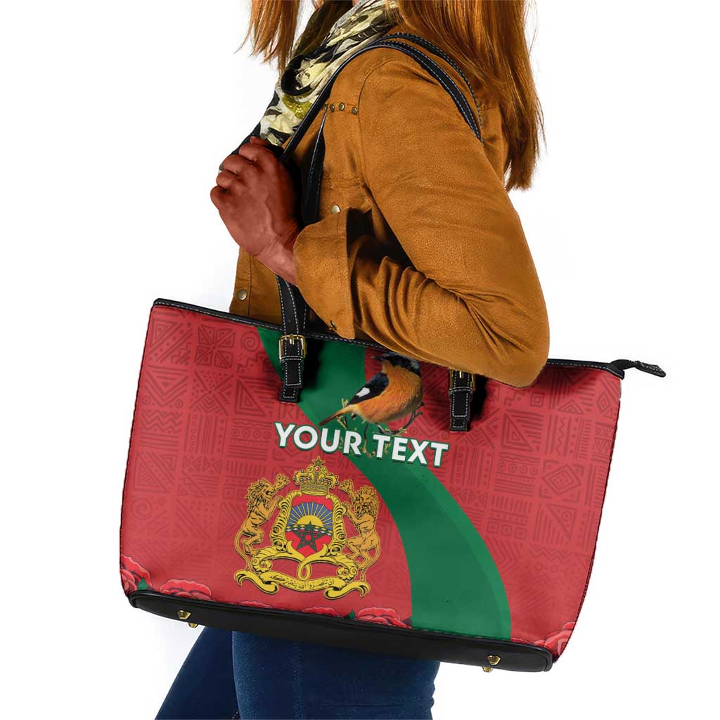 Personalised Afro Morocco Leather Tote Bag Happy Proclamation Day - African Pattern