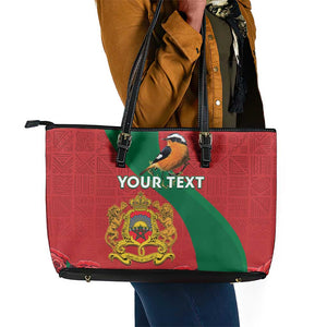 Personalised Afro Morocco Leather Tote Bag Happy Proclamation Day - African Pattern