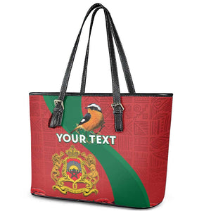 Personalised Afro Morocco Leather Tote Bag Happy Proclamation Day - African Pattern