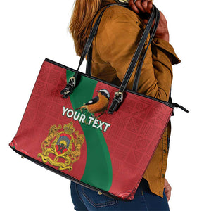 Personalised Afro Morocco Leather Tote Bag Happy Proclamation Day - African Pattern