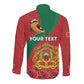 Personalised Afro Morocco Long Sleeve Button Shirt Happy Proclamation Day - African Pattern