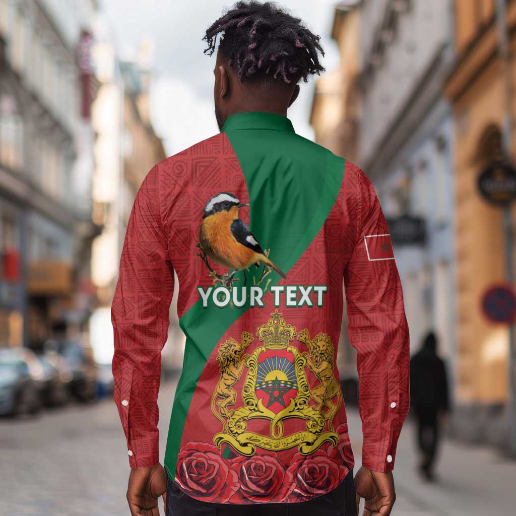 Personalised Afro Morocco Long Sleeve Button Shirt Happy Proclamation Day - African Pattern