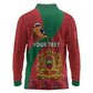 Personalised Afro Morocco Long Sleeve Polo Shirt Happy Proclamation Day - African Pattern