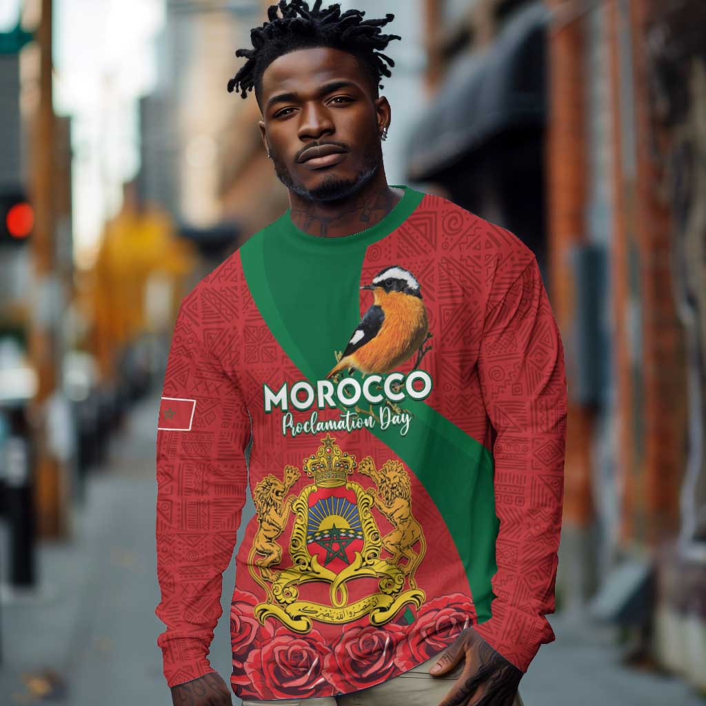 Personalised Afro Morocco Long Sleeve Shirt Happy Proclamation Day - African Pattern