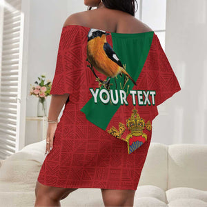 Personalised Afro Morocco Off Shoulder Short Dress Happy Proclamation Day - African Pattern