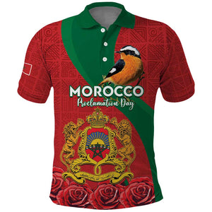 Personalised Afro Morocco Polo Shirt Happy Proclamation Day - African Pattern