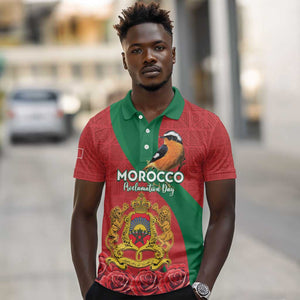 Personalised Afro Morocco Polo Shirt Happy Proclamation Day - African Pattern