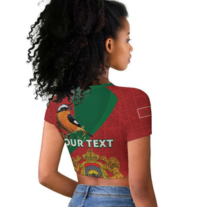 Personalised Afro Morocco Raglan Cropped T shirt Happy Proclamation Day - African Pattern