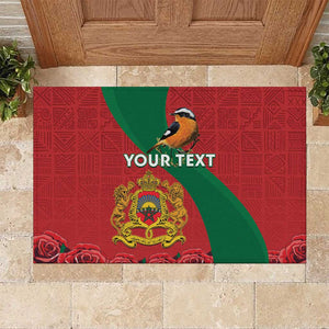 Personalised Afro Morocco Rubber Doormat Happy Proclamation Day - African Pattern