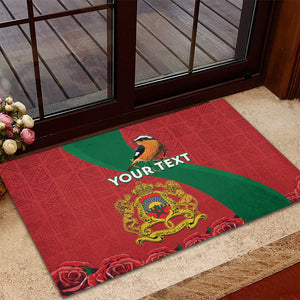 Personalised Afro Morocco Rubber Doormat Happy Proclamation Day - African Pattern