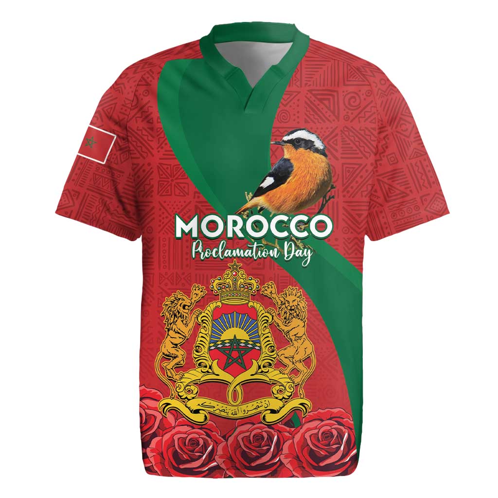 Personalised Afro Morocco Rugby Jersey Happy Proclamation Day - African Pattern