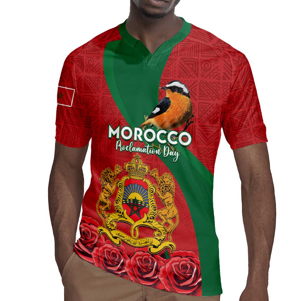 Personalised Afro Morocco Rugby Jersey Happy Proclamation Day - African Pattern
