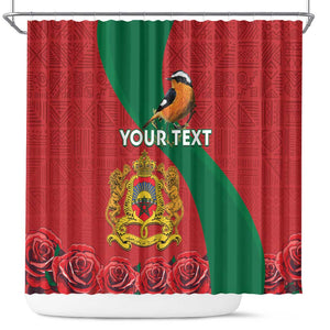 Personalised Afro Morocco Shower Curtain Happy Proclamation Day - African Pattern