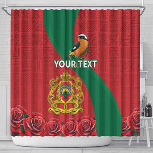 Personalised Afro Morocco Shower Curtain Happy Proclamation Day - African Pattern