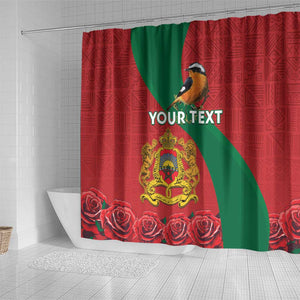 Personalised Afro Morocco Shower Curtain Happy Proclamation Day - African Pattern