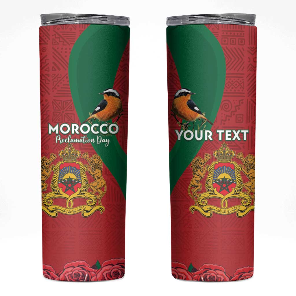 Personalised Afro Morocco Skinny Tumbler Happy Proclamation Day - African Pattern