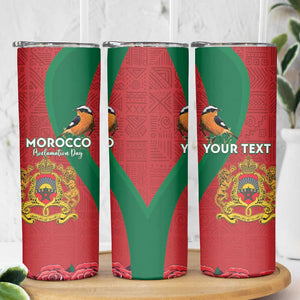 Personalised Afro Morocco Skinny Tumbler Happy Proclamation Day - African Pattern