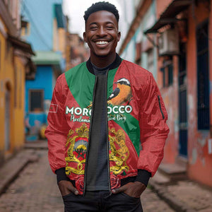 Personalised Afro Morocco Sleeve Zip Bomber Jacket Happy Proclamation Day - African Pattern