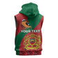 Personalised Afro Morocco Sleeveless Zip Hoodie Happy Proclamation Day - African Pattern - African Pride