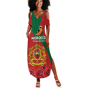 Personalised Afro Morocco Summer Maxi Dress Happy Proclamation Day - African Pattern