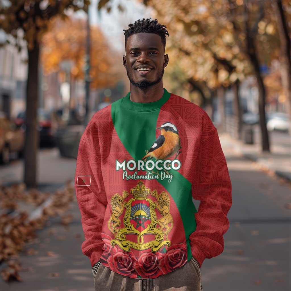 Personalised Afro Morocco Sweatshirt Happy Proclamation Day - African Pattern