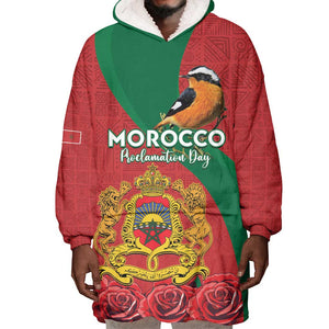 Personalised Afro Morocco Wearable Blanket Hoodie Happy Proclamation Day - African Pattern