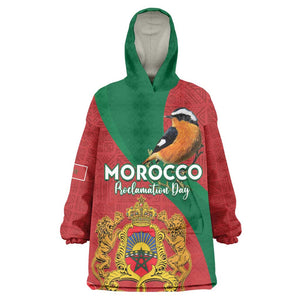 Personalised Afro Morocco Wearable Blanket Hoodie Happy Proclamation Day - African Pattern