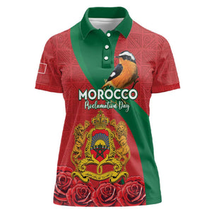 Personalised Afro Morocco Women Polo Shirt Happy Proclamation Day - African Pattern