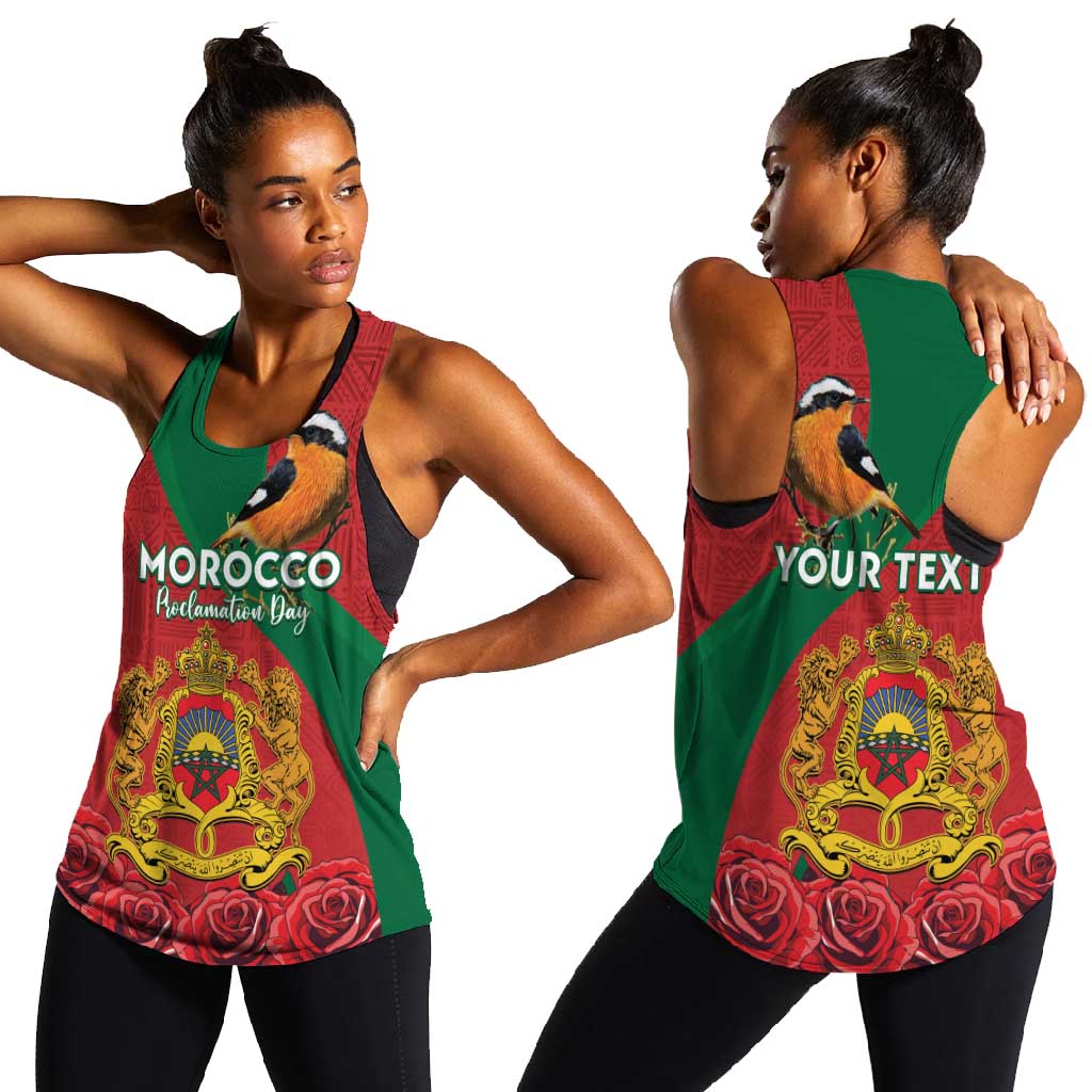 Personalised Afro Morocco Women Racerback Tank Happy Proclamation Day - African Pattern