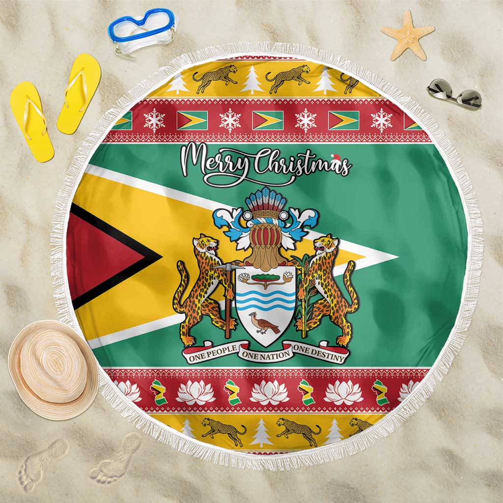 Afro Guyana Christmas Beach Blanket Mix Coat Of Arms