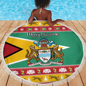 Afro Guyana Christmas Beach Blanket Mix Coat Of Arms