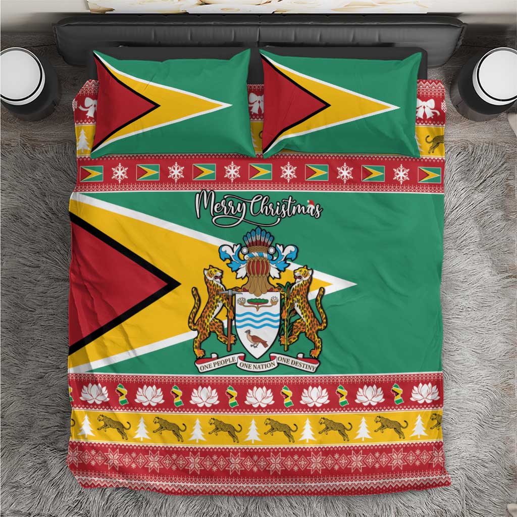 Afro Guyana Christmas Bedding Set Mix Coat Of Arms