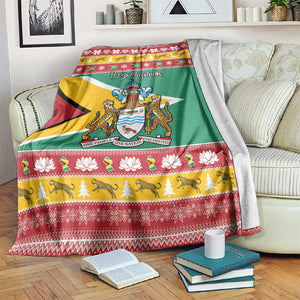 Afro Guyana Christmas Blanket Mix Coat Of Arms