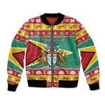 Afro Guyana Christmas Bomber Jacket Mix Coat Of Arms